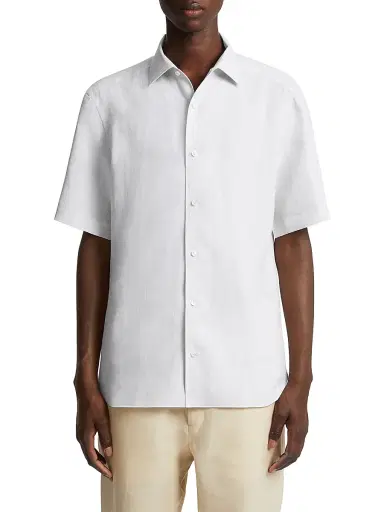 Zegna Men's Linen Shirt - White - Size XL | Thumbnail 2 Zegna Men's Linen Shirt - White - Size XL | Thumbnail 2