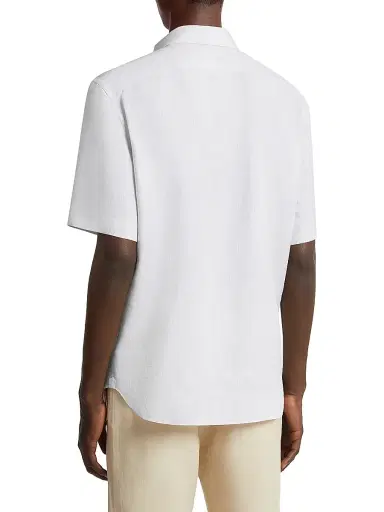 Zegna Men's Linen Shirt - White - Size XL | Thumbnail 3 Zegna Men's Linen Shirt - White - Size XL | Thumbnail 3