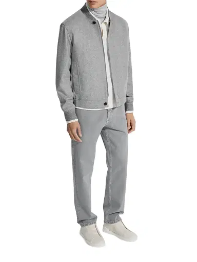 Zegna Men's Oasi Cashmere Elements Blouson Jacket - Grey - Size 46 | Thumbnail 5 Zegna Men's Oasi Cashmere Elements Blouson Jacket - Grey - Size 46 | Thumbnail 5