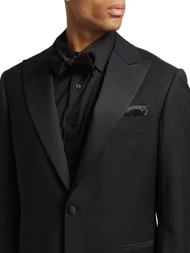 Saks Fifth Avenue Men's COLLECTION Satin Notch Lapel Tuxedo | Thumbnail 6 Saks Fifth Avenue Men's COLLECTION Satin Notch Lapel Tuxedo | Thumbnail 6