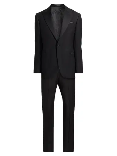 Saks Fifth Avenue Men's COLLECTION Satin Notch Lapel Tuxedo | Thumbnail 1 Saks Fifth Avenue Men's COLLECTION Satin Notch Lapel Tuxedo | Thumbnail 1