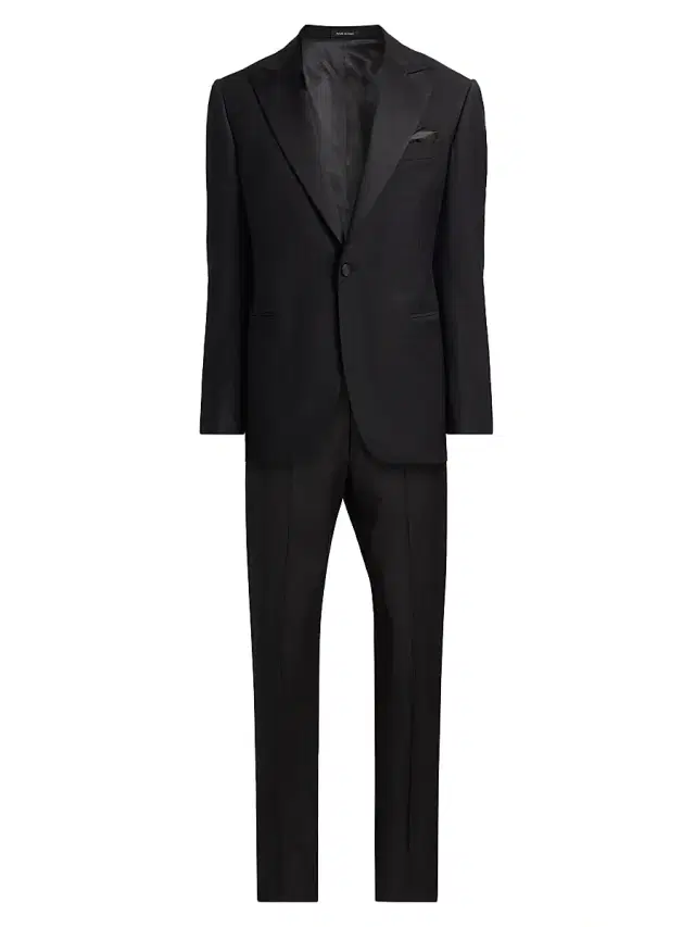 Saks Fifth Avenue Men's COLLECTION Satin Notch Lapel Tuxedo - Black