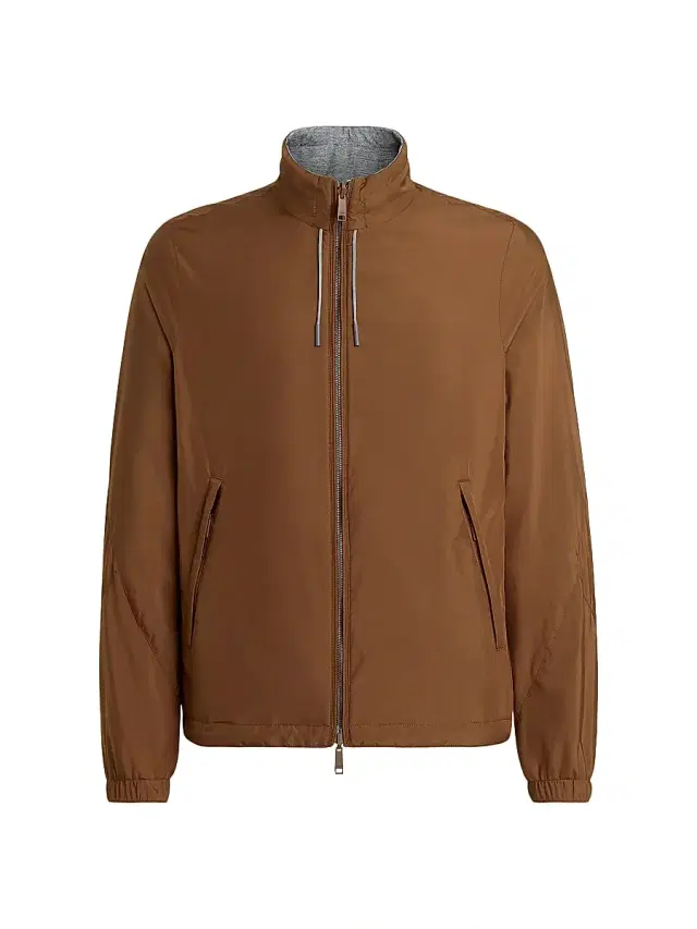 Men's Technical Fabric Reversible Brezza Blouson - Foliage Grey