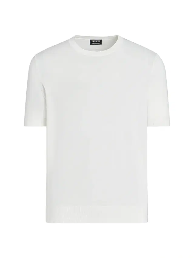 ZEGNA Men's Cotton Crewneck T-Shirt - White