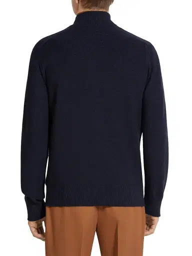 Zegna Men's Cashseta Full Zip Cardigan - Navy Blue - Size 46 | Thumbnail 3 Zegna Men's Cashseta Full Zip Cardigan - Navy Blue - Size 46 | Thumbnail 3