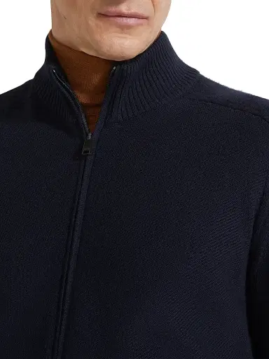 Zegna Men's Cashseta Full Zip Cardigan - Navy Blue - Size 46 | Thumbnail 5 Zegna Men's Cashseta Full Zip Cardigan - Navy Blue - Size 46 | Thumbnail 5