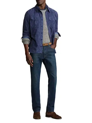 Ralph Lauren Purple Label Men's Slim Fit Full Mid-Rise Jeans - Azure Indigo | Thumbnail 2 Ralph Lauren Purple Label Men's Slim Fit Full Mid-Rise Jeans - Azure Indigo | Thumbnail 2