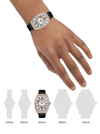 Franck Muller Women's Vanguard Rose Gold, Diamond, Alligator & Rubber Strap Watch - Rose Gold Black | Thumbnail 2 Franck Muller Women's Vanguard Rose Gold, Diamond, Alligator & Rubber Strap Watch - Rose Gold Black | Thumbnail 2