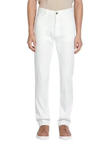 Zegna Men's Stretch Linen and Cotton Roccia Jeans - White - Size 38 | Thumbnail 2 Zegna Men's Stretch Linen and Cotton Roccia Jeans - White - Size 38 | Thumbnail 2
