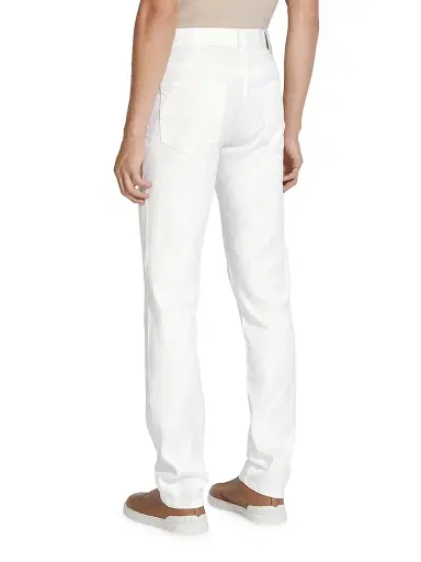 Zegna Men's Stretch Linen and Cotton Roccia Jeans - White - Size 38 | Thumbnail 4 Zegna Men's Stretch Linen and Cotton Roccia Jeans - White - Size 38 | Thumbnail 4
