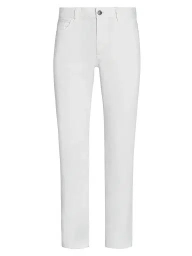 Zegna Men's Stretch Linen and Cotton Roccia Jeans - White - Size 38 | Thumbnail 1 Zegna Men's Stretch Linen and Cotton Roccia Jeans - White - Size 38 | Thumbnail 1