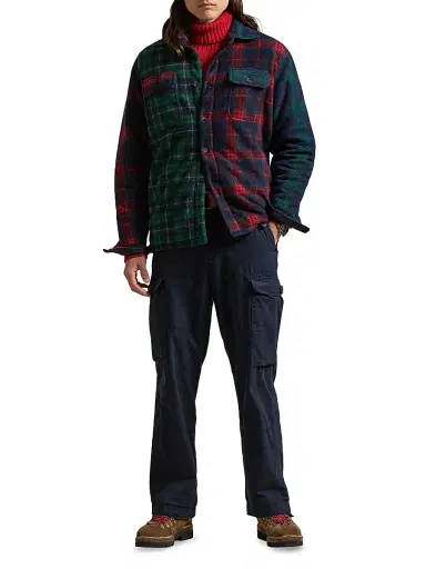 Polo Ralph Lauren Men's Plaid Patchwork Fleece Shirt Jacket - Tartan Blackwatch Multicolor | Thumbnail 2 Polo Ralph Lauren Men's Plaid Patchwork Fleece Shirt Jacket - Tartan Blackwatch Multicolor | Thumbnail 2