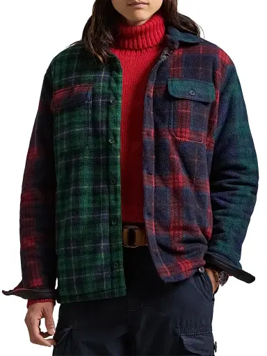 Polo Ralph Lauren Men's Plaid Patchwork Fleece Shirt Jacket - Tartan Blackwatch Multicolor | Thumbnail 3 Polo Ralph Lauren Men's Plaid Patchwork Fleece Shirt Jacket - Tartan Blackwatch Multicolor | Thumbnail 3