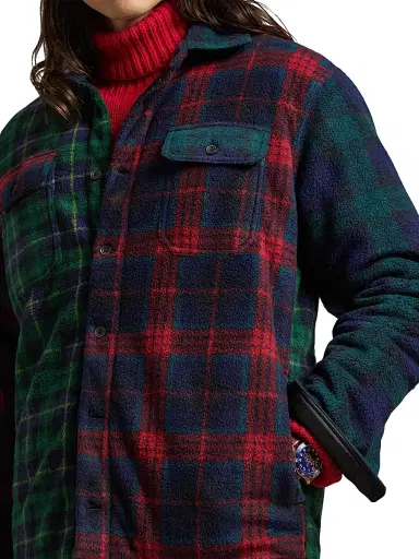 Polo Ralph Lauren Men's Plaid Patchwork Fleece Shirt Jacket - Tartan Blackwatch Multicolor | Thumbnail 5 Polo Ralph Lauren Men's Plaid Patchwork Fleece Shirt Jacket - Tartan Blackwatch Multicolor | Thumbnail 5