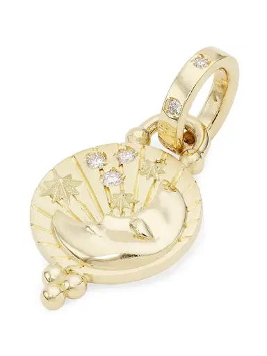 Temple St. Clair Women's Luna 18K Yellow Gold & Diamond Pendant - Yellow Gold | Thumbnail 4