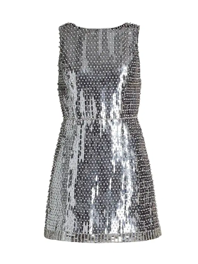 ALICE + OLIVIA Women's Lindsey Embellished Metallic Minidress - Black Silver