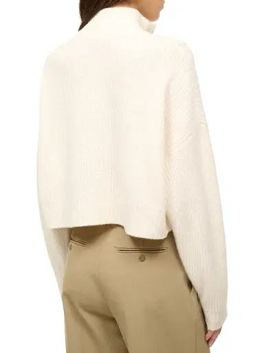 Staud Women's Hampton Cashmere Crop Sweater - Ivory - Size XL | Thumbnail 5