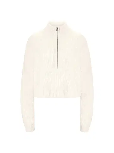 Staud Women's Hampton Cashmere Crop Sweater - Ivory - Size XL | Thumbnail 1