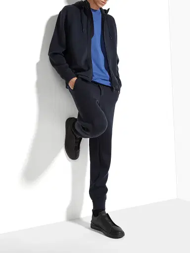 Zegna Men's High Performance Wool Blend Hoodie - Navy Blue - Size Small | Thumbnail 5 Zegna Men's High Performance Wool Blend Hoodie - Navy Blue - Size Small | Thumbnail 5