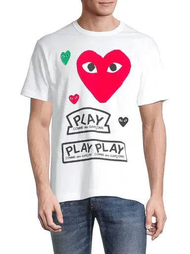 Comme des Garçons PLAY Men Play Multi Heart Graphic T-Shirt | Thumbnail 3