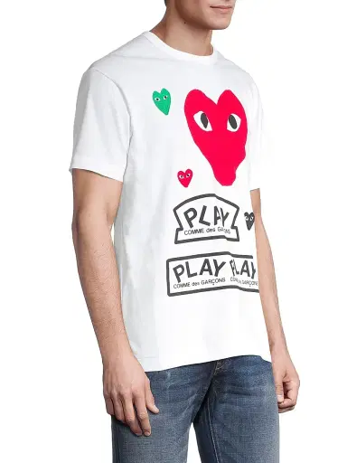 Comme des Garçons PLAY Men Play Multi Heart Graphic T-Shirt | Thumbnail 4