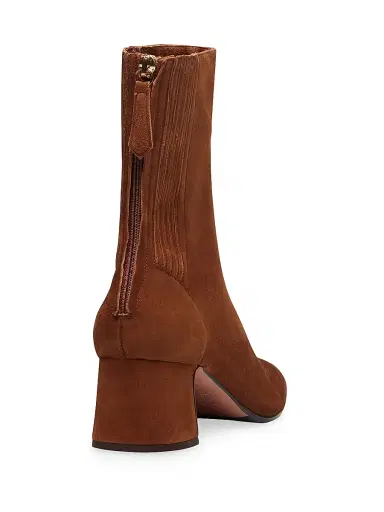 Aquazzura Women's Saint Honore 50MM Suede Booties - Cinnamon - Size 12 | Thumbnail 3