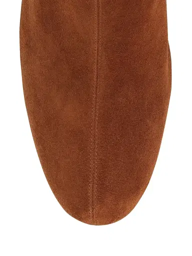 Aquazzura Women's Saint Honore 50MM Suede Booties - Cinnamon - Size 12 | Thumbnail 4