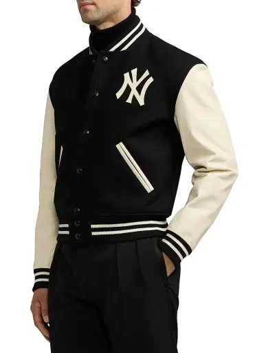 Ralph Lauren Purple Label Men's Leather Raritan Bomber Jacket - Black Multi | Thumbnail 4 Ralph Lauren Purple Label Men's Leather Raritan Bomber Jacket - Black Multi | Thumbnail 4
