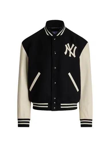 Ralph Lauren Purple Label Men's Leather Raritan Bomber Jacket - Black Multi | Thumbnail 1 Ralph Lauren Purple Label Men's Leather Raritan Bomber Jacket - Black Multi | Thumbnail 1