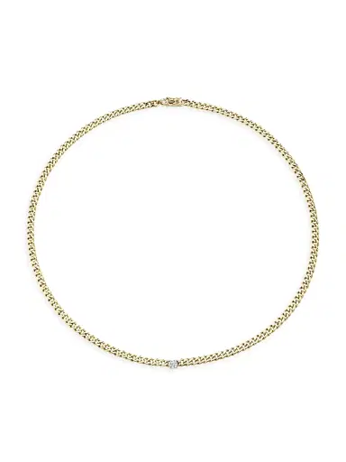 Anita Ko Women's 18K Yellow Gold & Diamond Center Plain Cuban-Link Necklace - Yellow Gold | Thumbnail 1 Anita Ko Women's 18K Yellow Gold & Diamond Center Plain Cuban-Link Necklace - Yellow Gold | Thumbnail 1