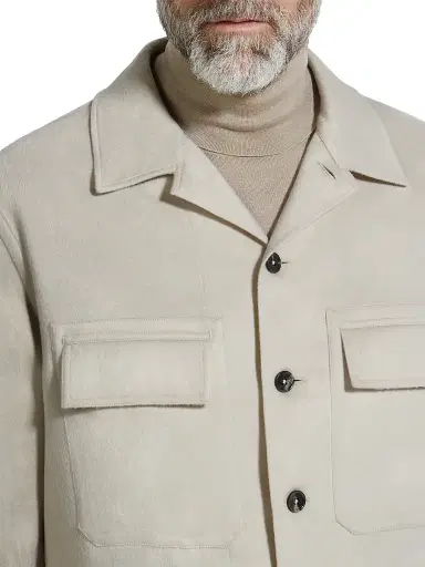 ZEGNA Men's Oasi Cashmere Alba Overshirt - White | Thumbnail 4 ZEGNA Men's Oasi Cashmere Alba Overshirt - White | Thumbnail 4