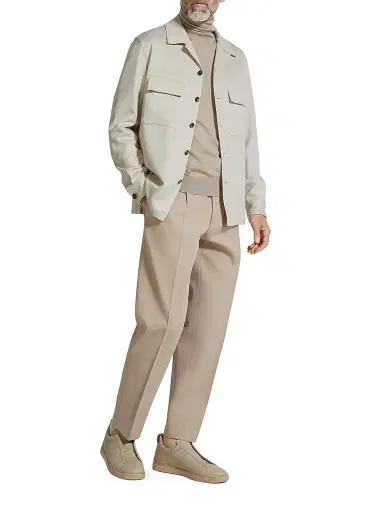 ZEGNA Men's Oasi Cashmere Alba Overshirt - White | Thumbnail 5 ZEGNA Men's Oasi Cashmere Alba Overshirt - White | Thumbnail 5
