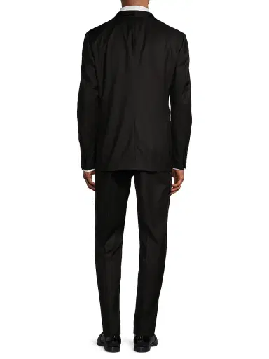 Saks Fifth Avenue Men's COLLECTION Satin Shawl Collar Wool Tuxedo - Black - Size 38 | Thumbnail 5
