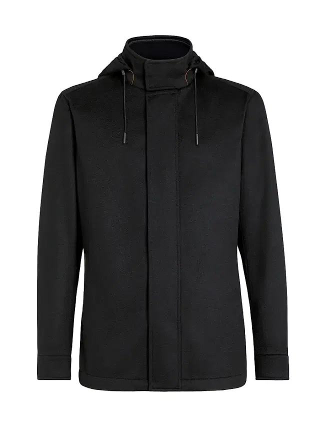 ZEGNA Men's Oasi Cashmere Elements Cima Overjacket - Black