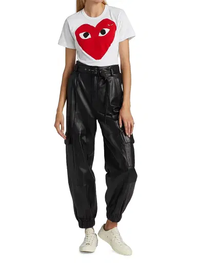 Comme des Garçons PLAY Women's Large Heart Cotton T-Shirt - White - Size Medium | Thumbnail 2 Comme des Garçons PLAY Women's Large Heart Cotton T-Shirt - White - Size Medium | Thumbnail 2