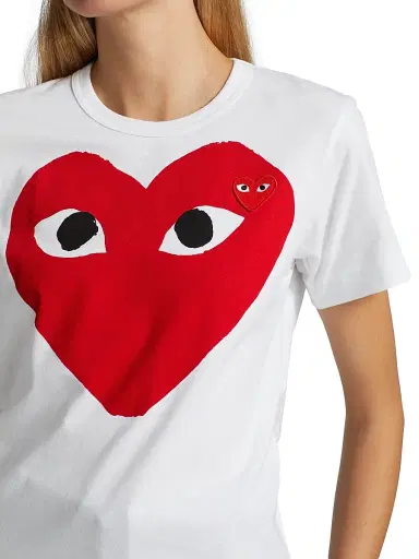 Comme des Garçons PLAY Women's Large Heart Cotton T-Shirt - White - Size Medium | Thumbnail 6 Comme des Garçons PLAY Women's Large Heart Cotton T-Shirt - White - Size Medium | Thumbnail 6