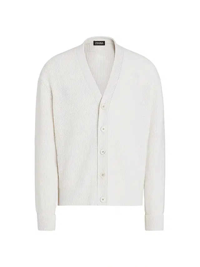 Men's Cashmere and Cotton Cardigan - White