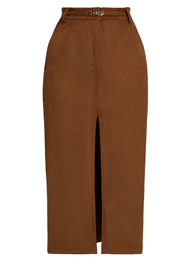 Women's Medina Belted Faux-Suede Skirt - Caramel