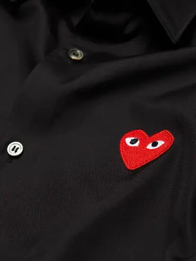 Comme des Garçons PLAY Women's Heart Button Down Shirt - Black - Size Medium | Thumbnail 7 Comme des Garçons PLAY Women's Heart Button Down Shirt - Black - Size Medium | Thumbnail 7