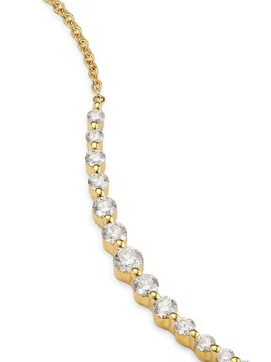 Saks Fifth Avenue Collection Women's 14K Yellow Gold & 0.31 TCW Diamond Bar Necklace - Gold | Thumbnail 4