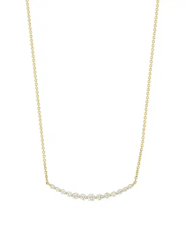 Saks Fifth Avenue Collection Women's 14K Yellow Gold & 0.31 TCW Diamond Bar Necklace - Gold | Thumbnail 1