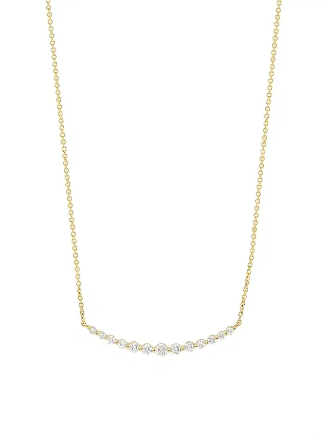 Women's 14K Yellow Gold & 0.31 TCW Diamond Bar Necklace - Gold
