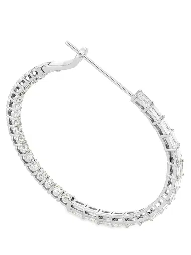 Stephanie Gottlieb Women's Undecided 14K White Gold & 3.6 TCW Diamond Inside-Out Hoop Earrings - White Gold | Thumbnail 3 Stephanie Gottlieb Women's Undecided 14K White Gold & 3.6 TCW Diamond Inside-Out Hoop Earrings - White Gold | Thumbnail 3