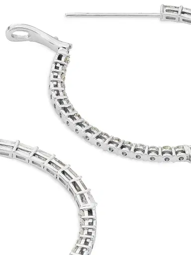 Stephanie Gottlieb Women's Undecided 14K White Gold & 3.6 TCW Diamond Inside-Out Hoop Earrings - White Gold | Thumbnail 4 Stephanie Gottlieb Women's Undecided 14K White Gold & 3.6 TCW Diamond Inside-Out Hoop Earrings - White Gold | Thumbnail 4