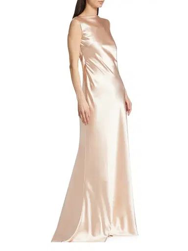 Danielle Frankel Women's Charlie Crepe Satin Gown - Dahlia | Thumbnail 4