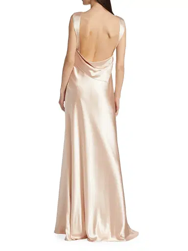 Danielle Frankel Women's Charlie Crepe Satin Gown - Dahlia | Thumbnail 5