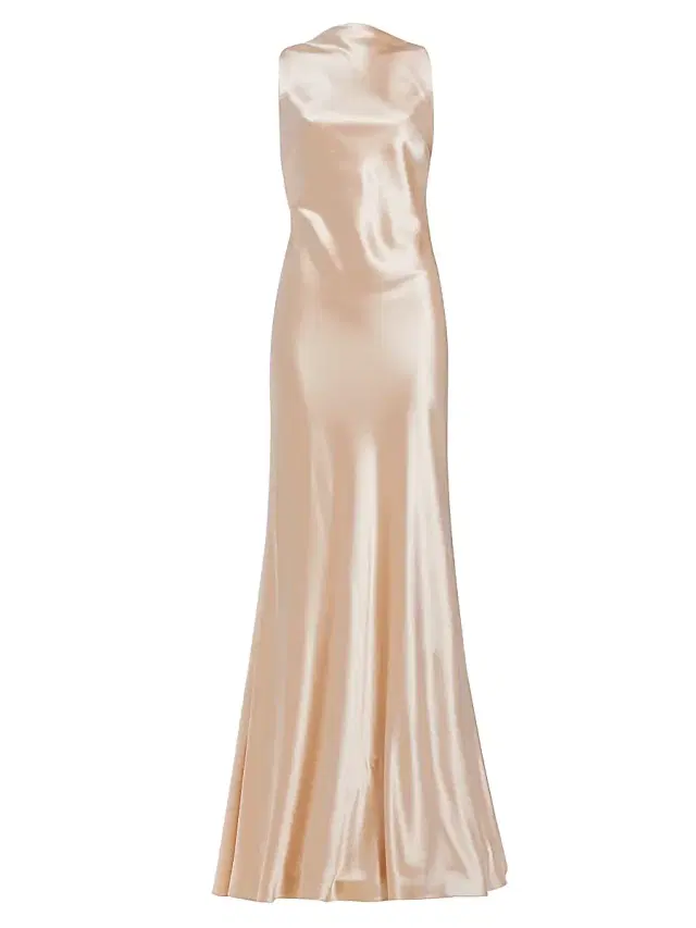 Danielle Frankel Women's Charlie Crepe Satin Gown - Dahlia