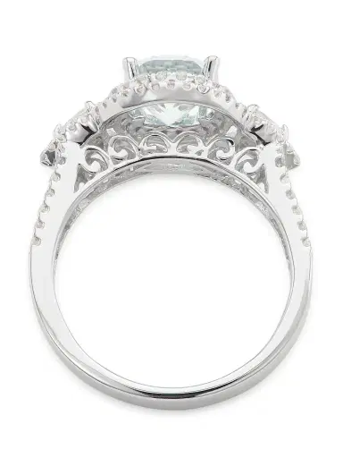 Saks Fifth Avenue Collection Women's 14K White Gold, Aquamarine & 0.2 TCW Diamond Ring - Aqua | Thumbnail 3 Saks Fifth Avenue Collection Women's 14K White Gold, Aquamarine & 0.2 TCW Diamond Ring - Aqua | Thumbnail 3