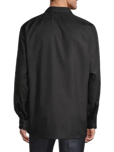 Charvet Men's Barrel Cuff Button-Up Shirt - Black - Size 17.5 | Thumbnail 5
