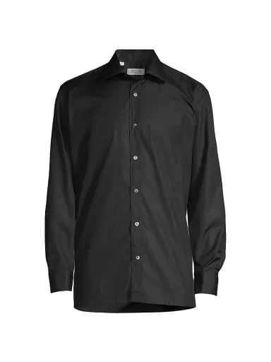 Charvet Men's Barrel Cuff Button-Up Shirt - Black - Size 17.5 | Thumbnail 1